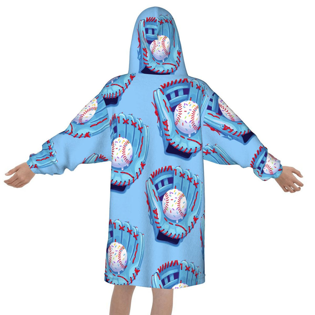 Youth Blanket Sweatshirt - Baseball Sprinkles Drip Ice Blue