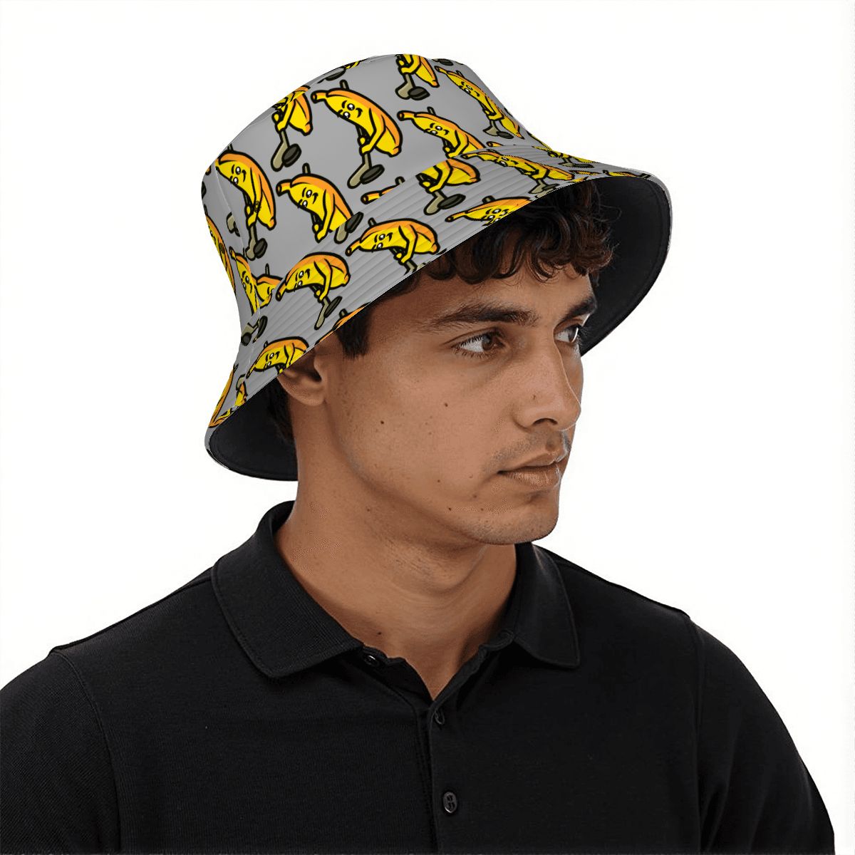 Drip Bucket Hat - Bananas for Hockey Grey