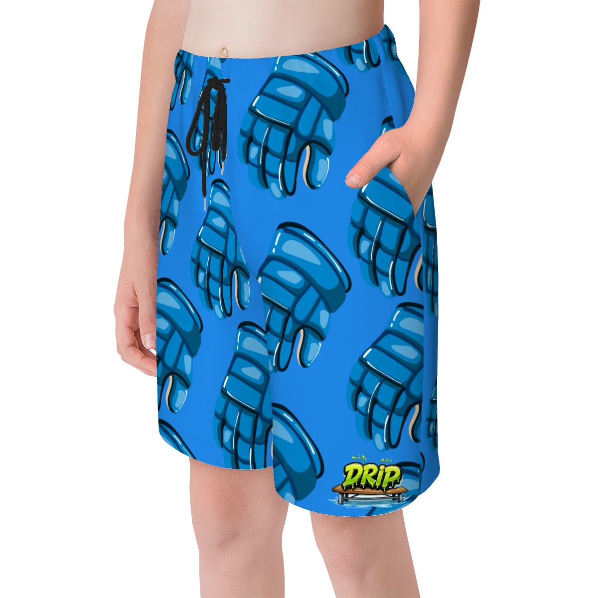 Youth Swim Shorts - Blue Hockey Gloves Dark Blue