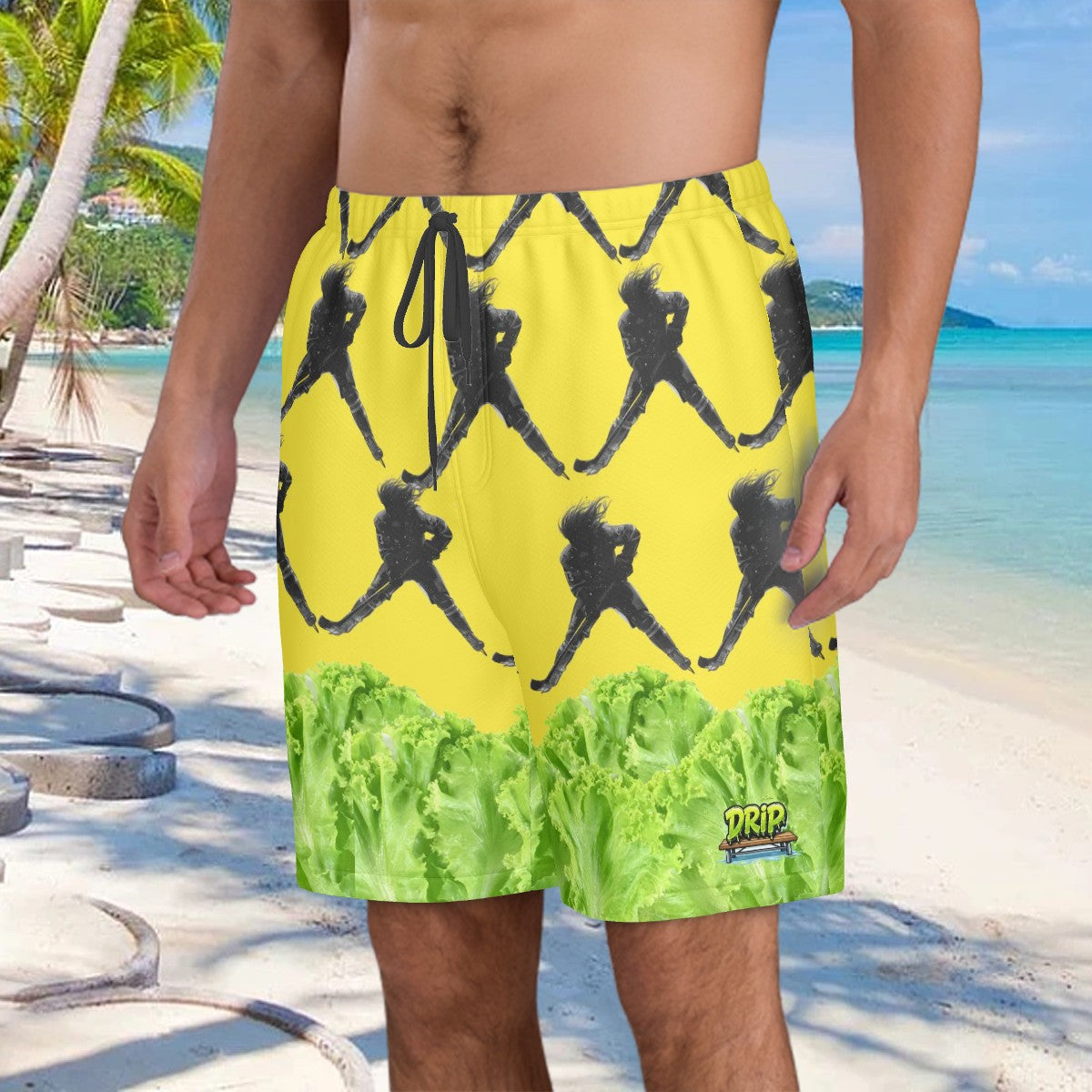 Men/Teen Swim Shorts - Lettuce Hockey Flo Yellow