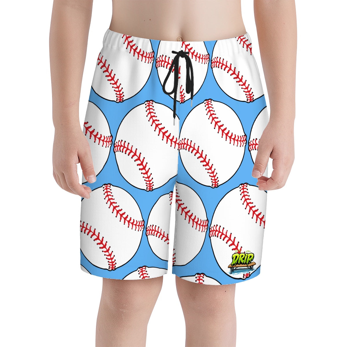 Youth Swim Shorts - Classic Baseball Blue