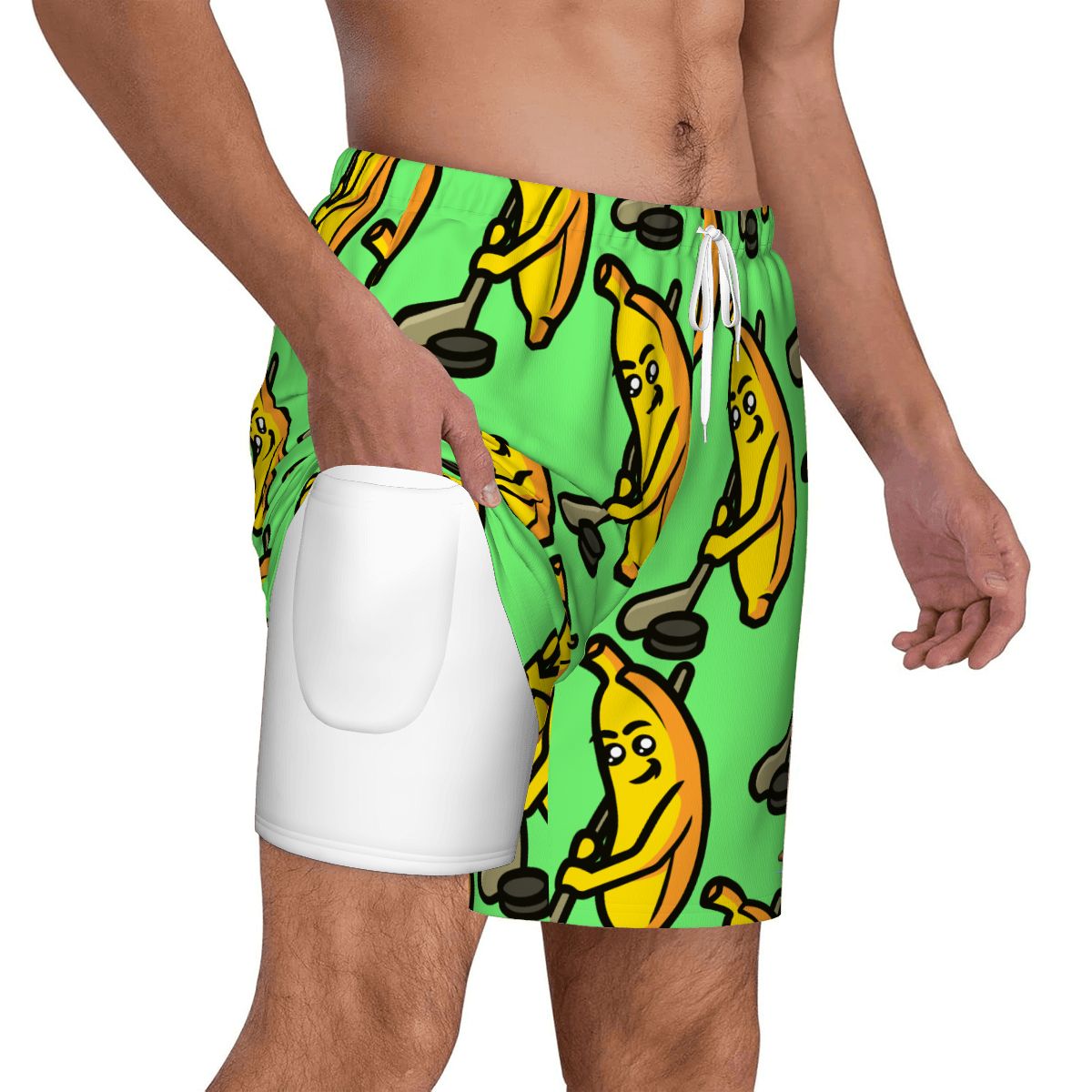 W2W Pro Mesh Hybrid Shorts - Bananas for Hockey Hot Green