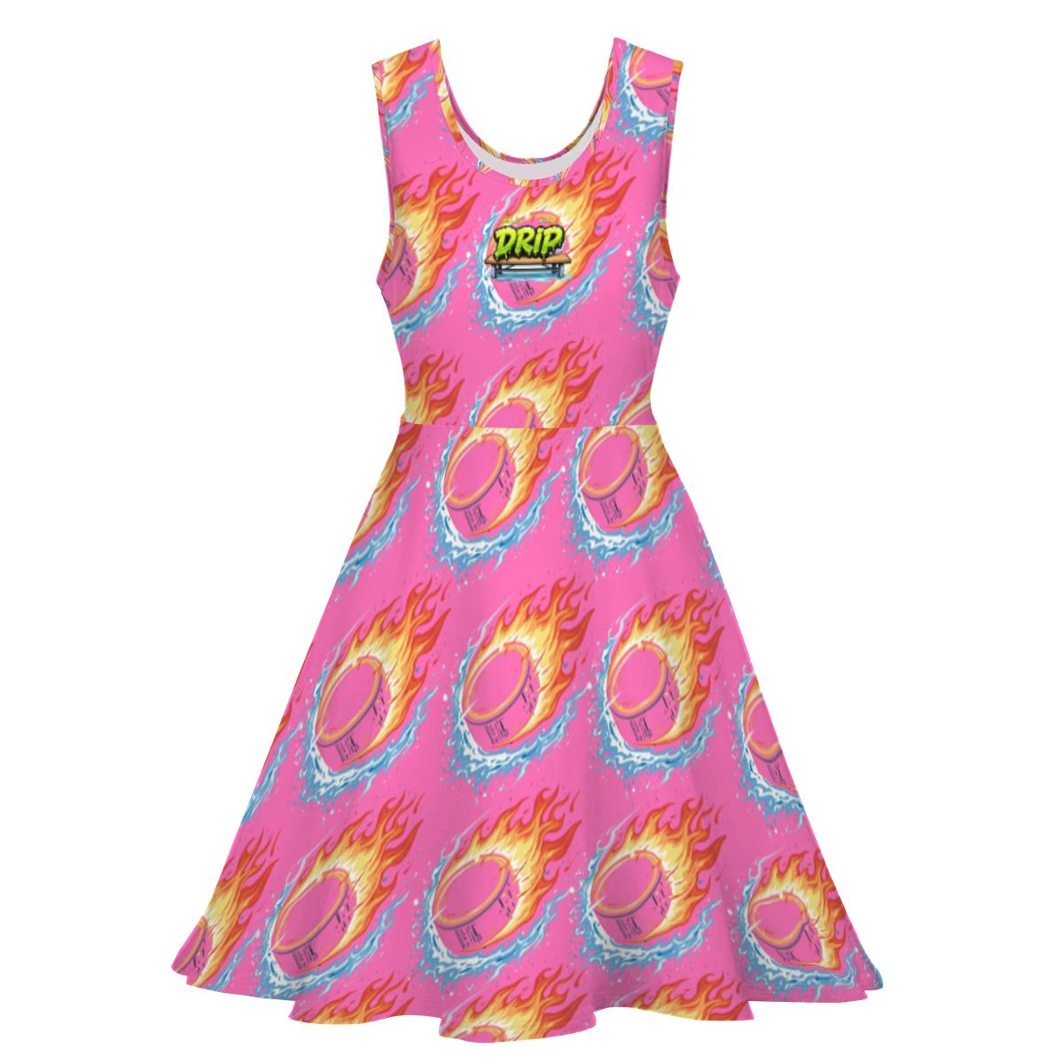 Women's Game Day Dress - Flamin Hockey Pucks Hot Pink