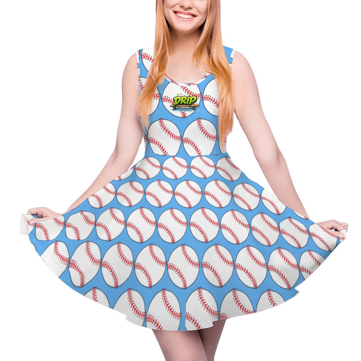 Women's Game Day Dress - Classic Baseball Blue