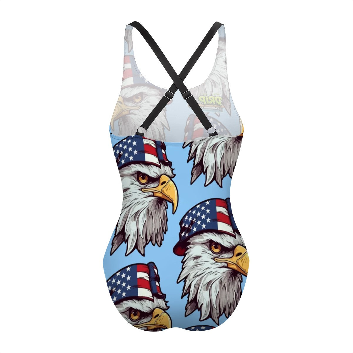 Cross-Back One Piece Swimsuit Women/Teen - Eagles Fly Blue