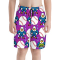 Youth Swim Shorts - Stars and Strikes Purple