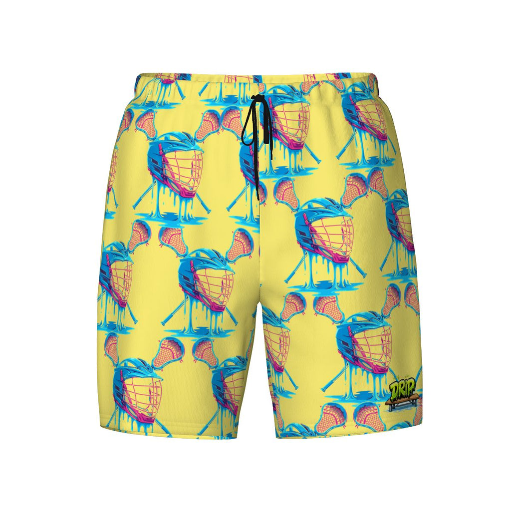 W2W Pro Mesh Hybrid Shorts - Lacrosse Helmet Sticks Yellow