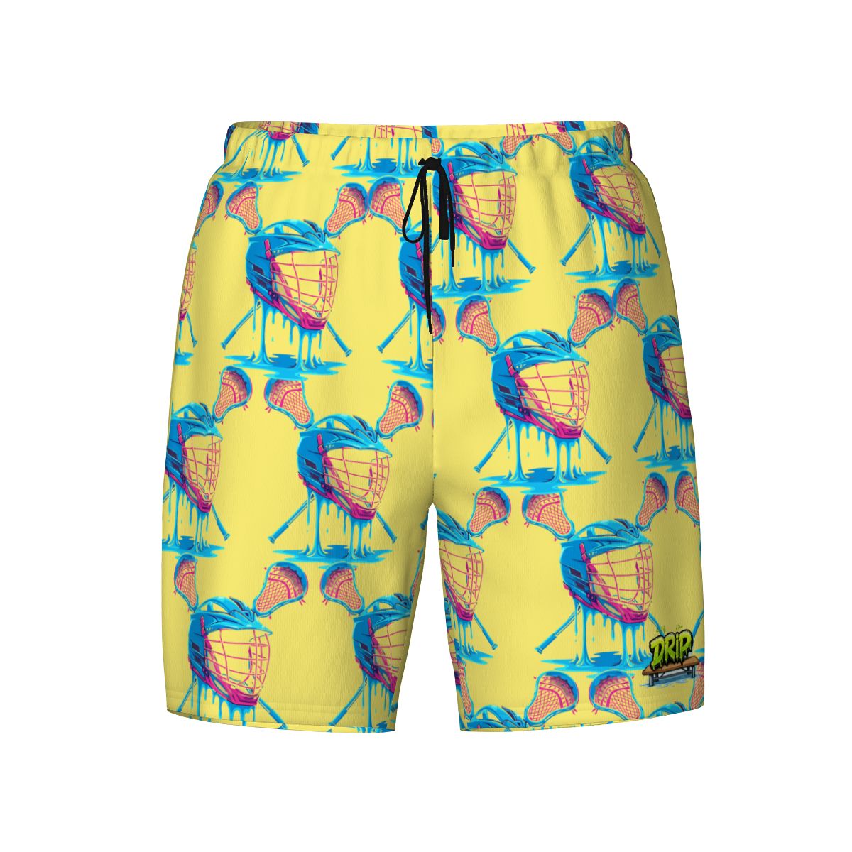 W2W Pro Mesh Hybrid Shorts - Lacrosse Helmet Sticks Yellow