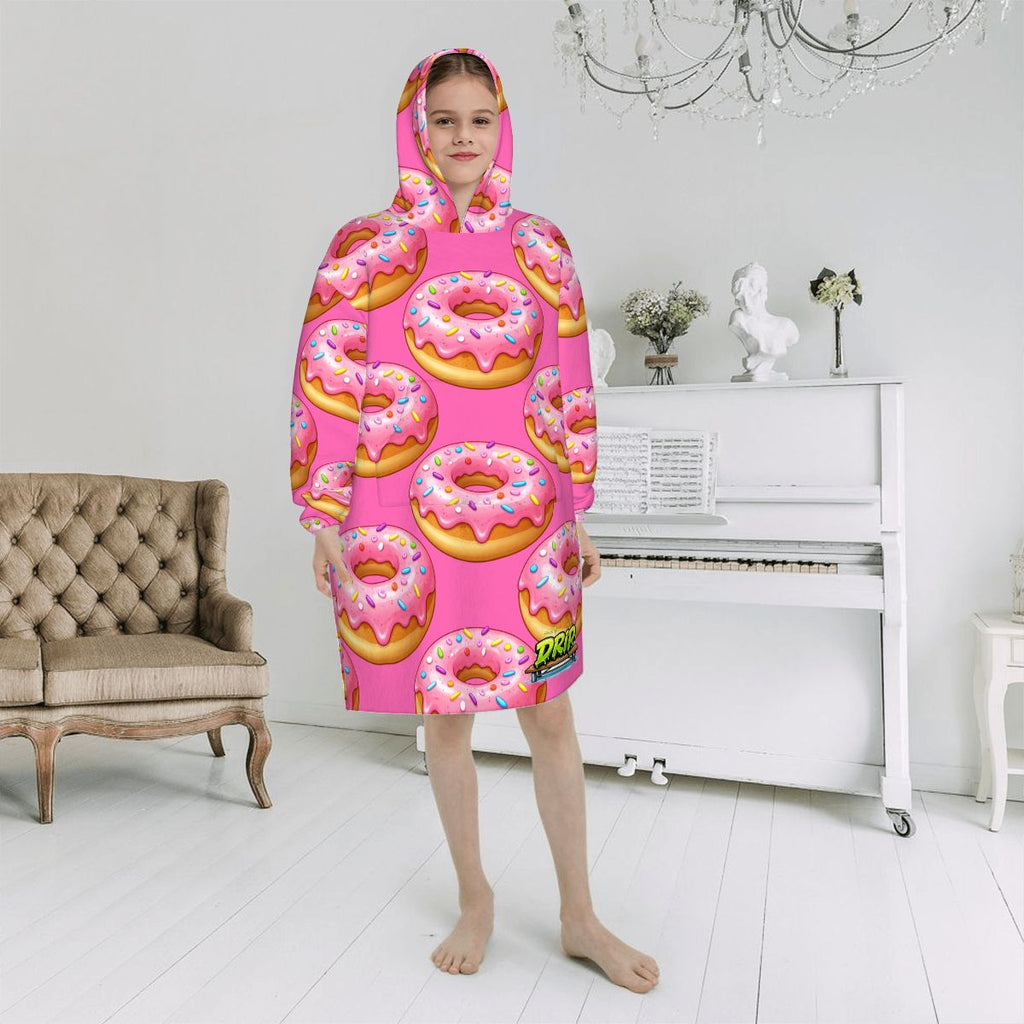 Youth Blanket Sweatshirt - Donut Drip Hot Pink