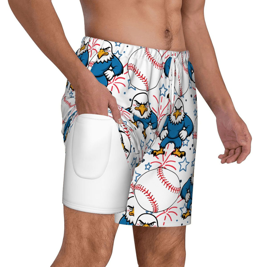 W2W Pro Mesh Hybrid Shorts - Stars and Strikes White