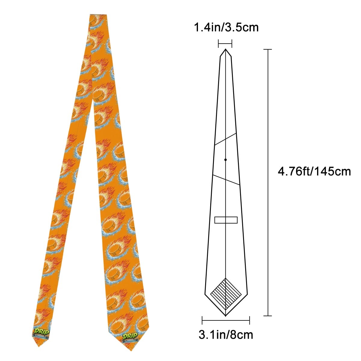Game Day Tie - Flamin Hockey Pucks Orange