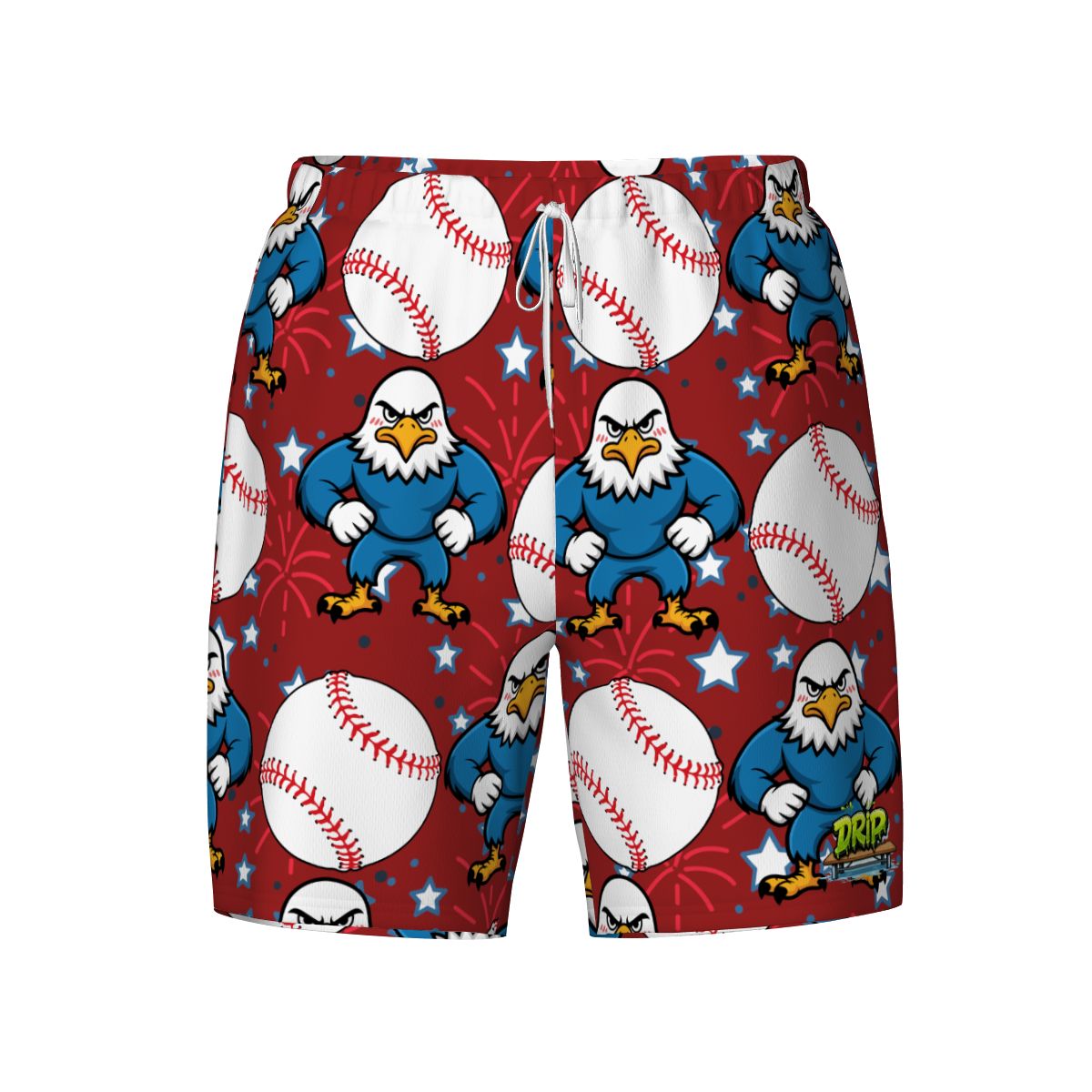 W2W Pro Mesh Hybrid Shorts - Stars and Strikes Classic Red