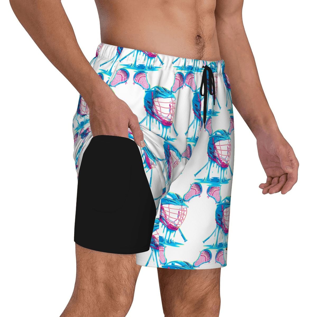 W2W Pro Mesh Hybrid Shorts - Lacrosse Helmet Sticks White