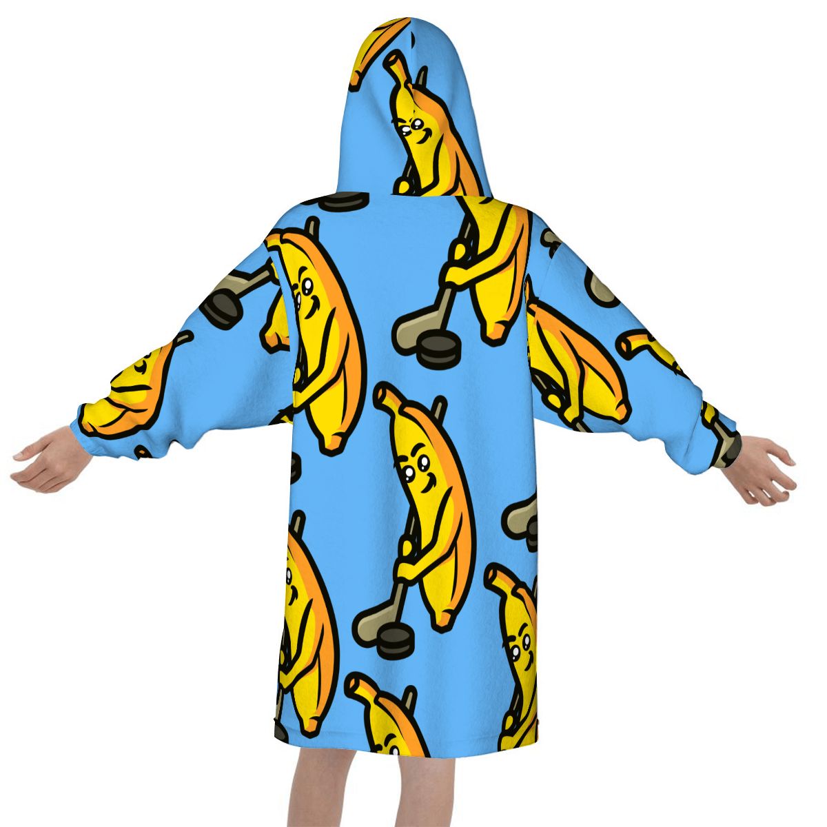 Youth Blanket Sweatshirt - Bananas for Hockey Sky Blue
