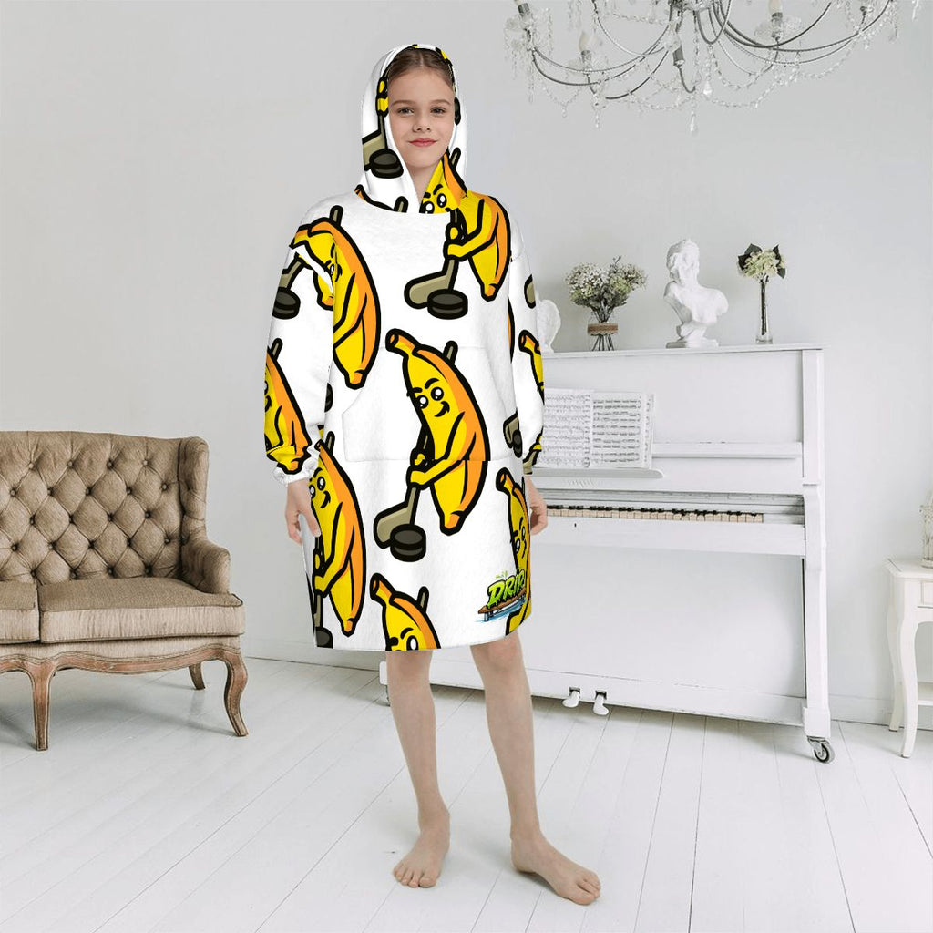 Youth Blanket Sweatshirt - Bananas for Hockey White