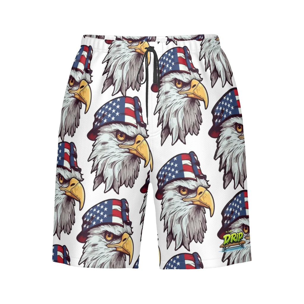 Men/Teen Swim Shorts - Eagles Fly White