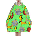 Adult Blanket Sweatshirt - I Come With a Warning Label Hot Green