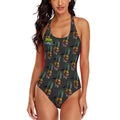 Cross-Back One Piece Swimsuit Women - Piney Snipes Charcoal