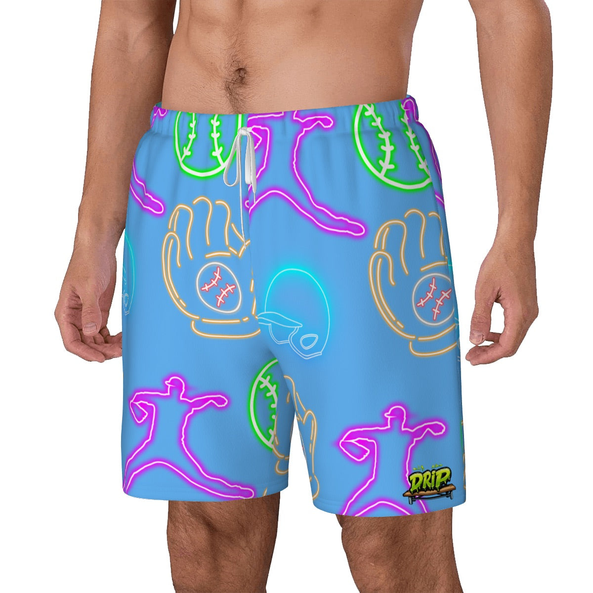 W2W Pro Mesh Hybrid Shorts - Sky Blue Neon Lights