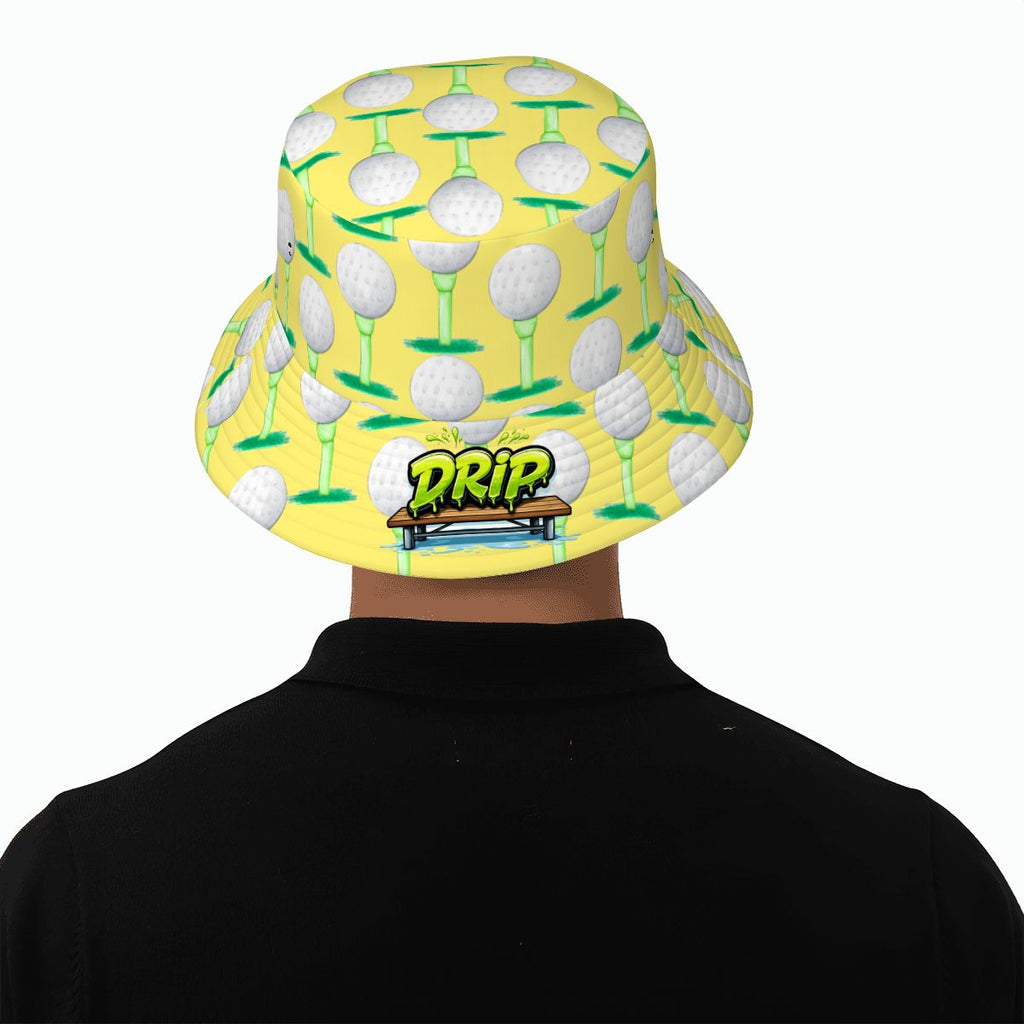 Drip Bucket Hat - Golf Ball and Tee Yellow