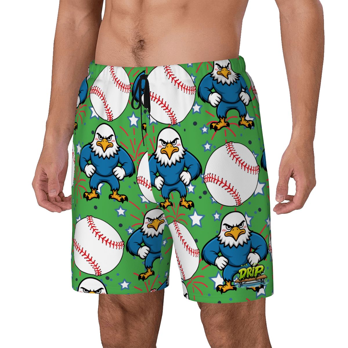 W2W Pro Mesh Hybrid Shorts - Stars and Strikes Green