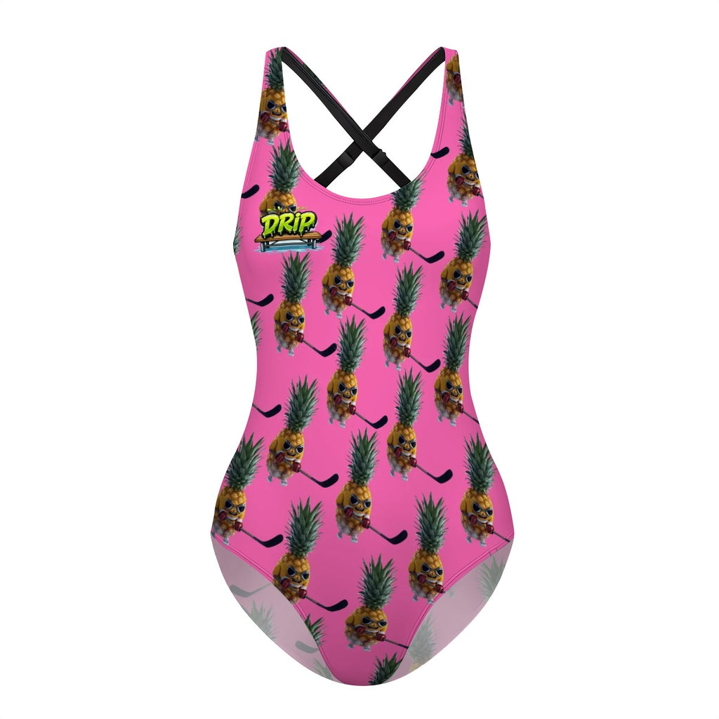 Cross-Back One Piece Swimsuit Women - Piney Snipes Pink