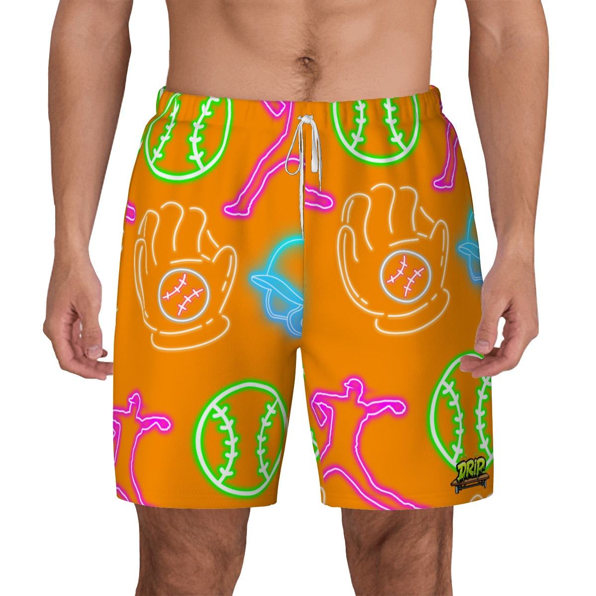 W2W Pro Mesh Hybrid Shorts - Orange Neon Lights