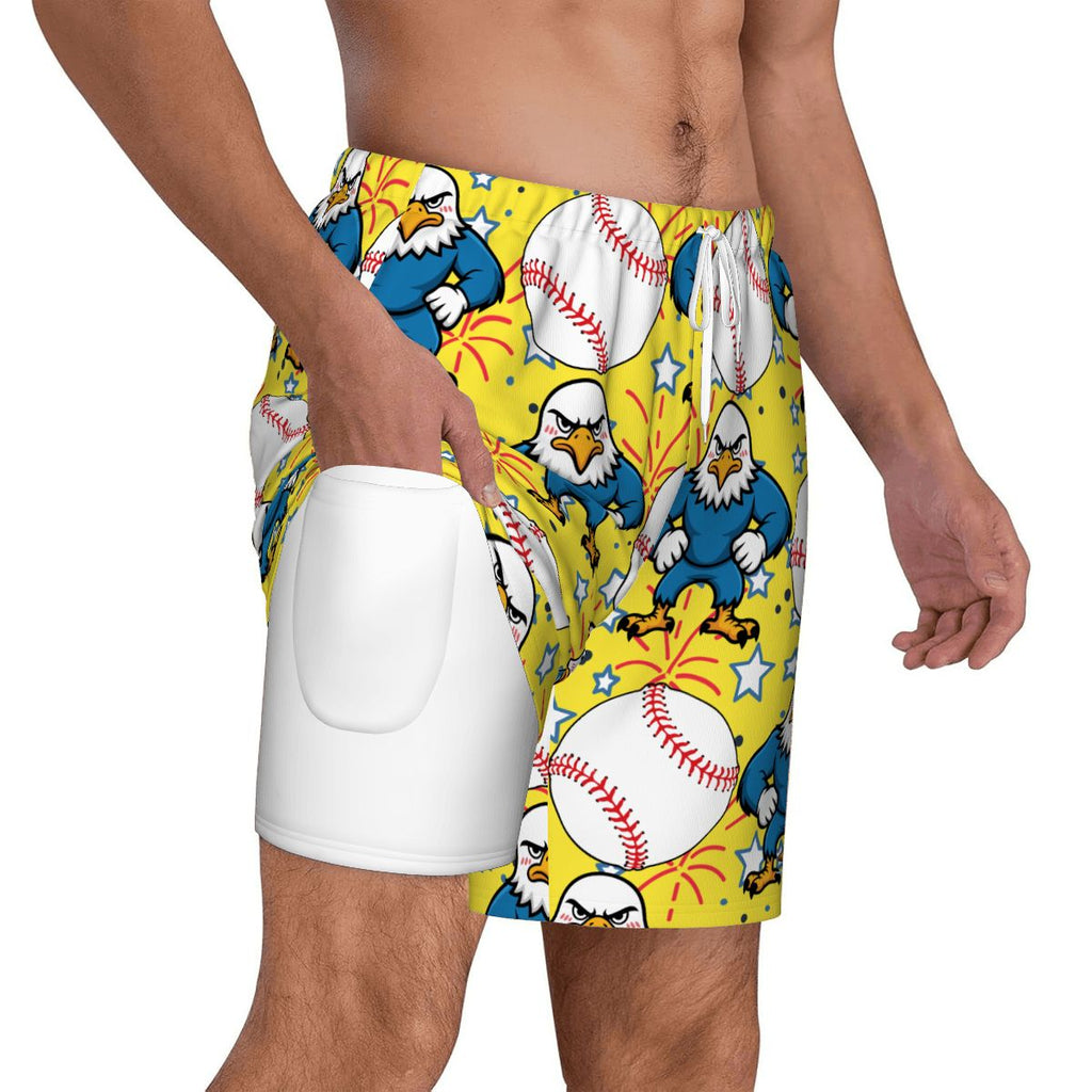W2W Pro Mesh Hybrid Shorts - Stars and Strikes Yellow