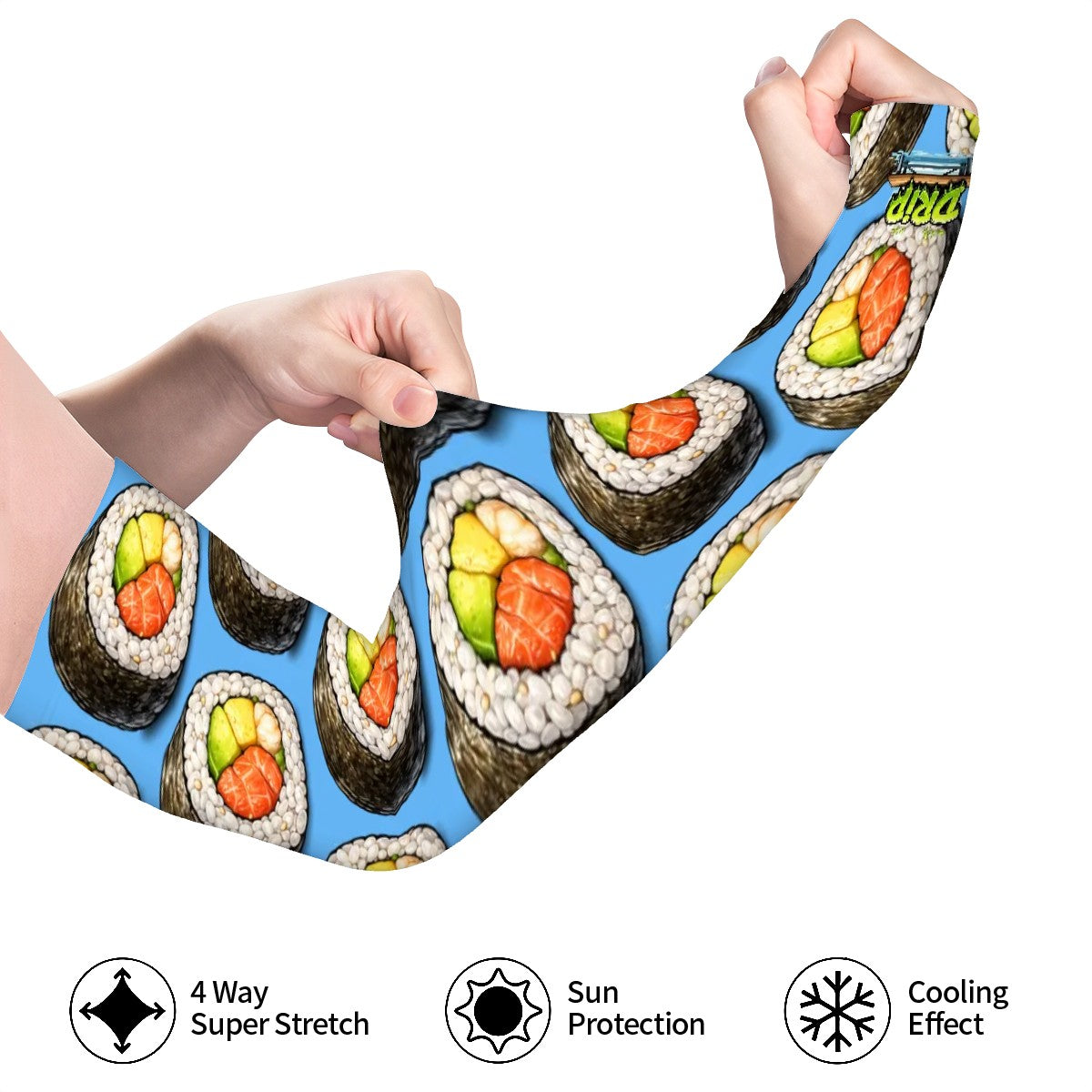 Drip Bench Performance Arm Sleeves - Sushi Roll Blue