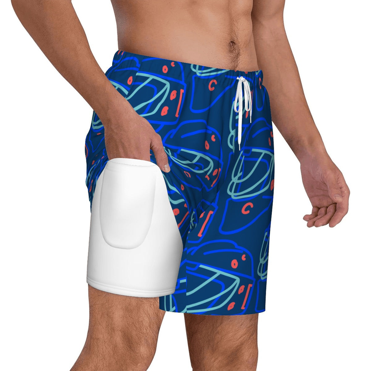 W2W Pro Mesh Hybrid Shorts - Goalie Helmet Sketch Midnight