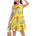 Girl's Game Day Dress - Flamin Hockey Pucks Yellow