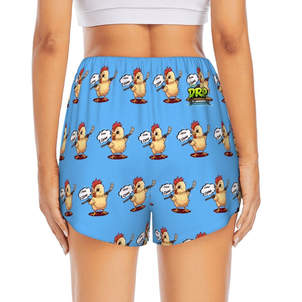 Drip Bench Women's Shorts - Hockey Chirp Chirp Blue