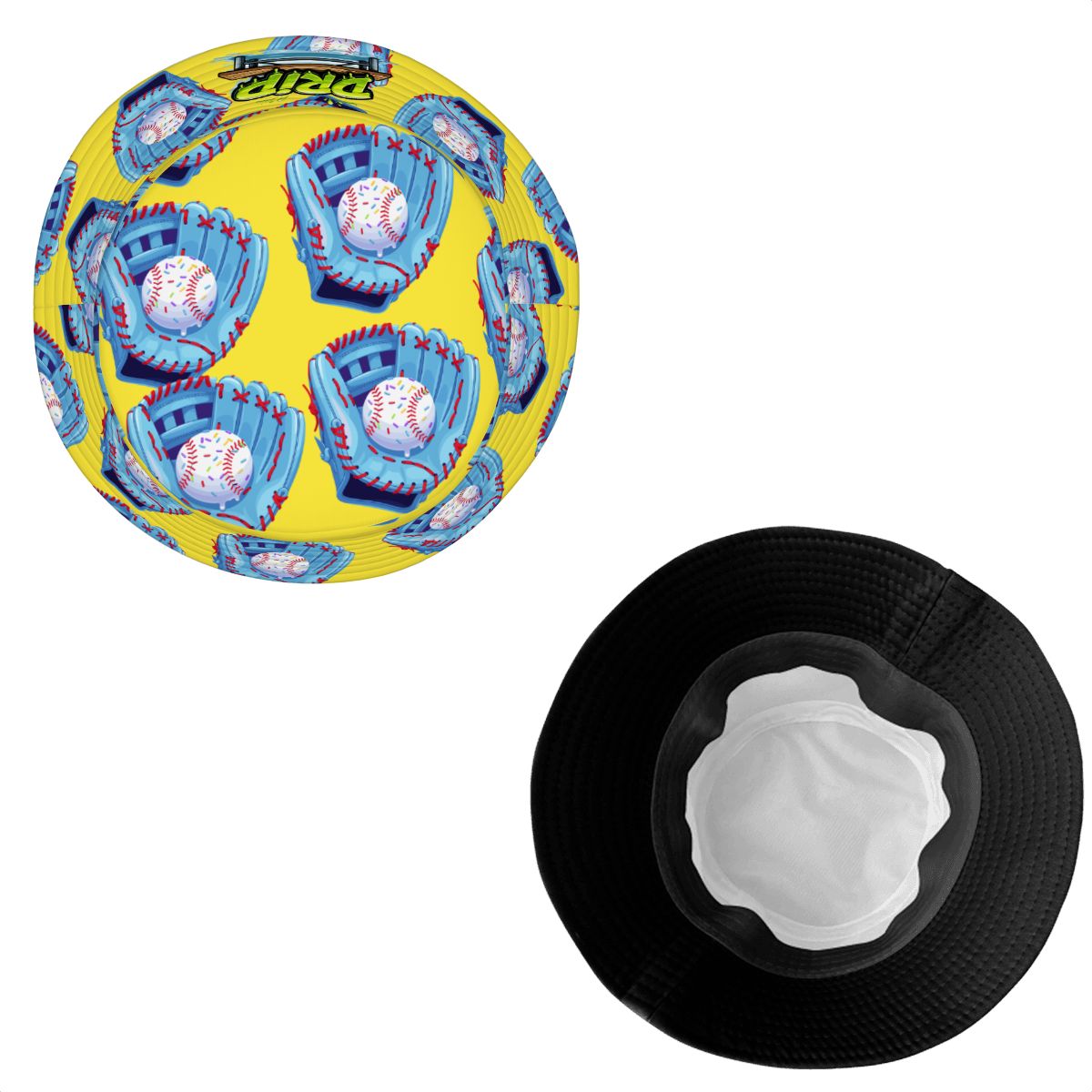 Drip Bucket Hat - Baseball Sprinkles Drip Yellow