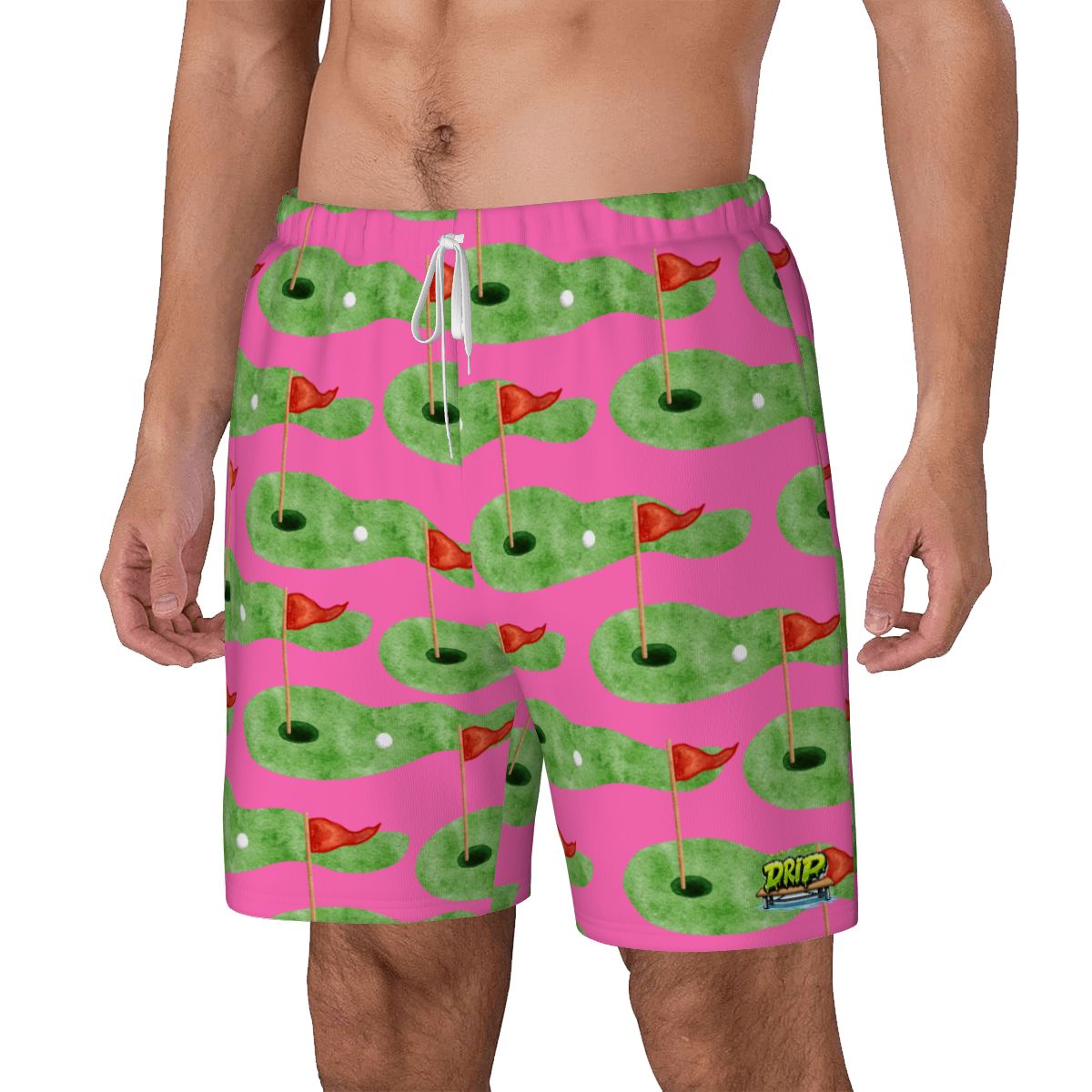 W2W Pro Mesh Hybrid Shorts - Green Hole Sketch Hot Pink