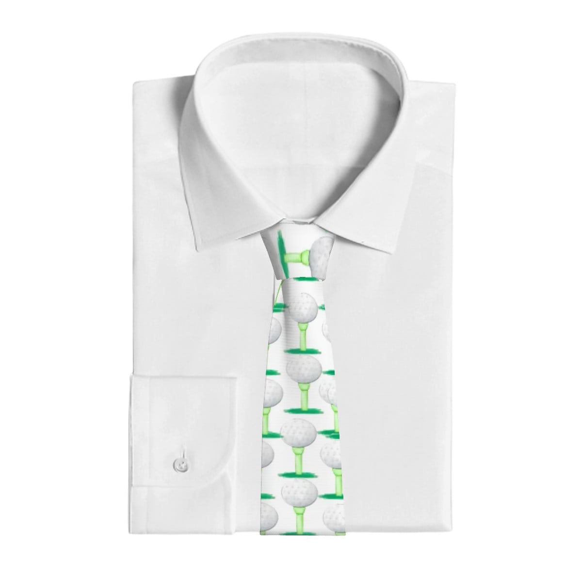 Game Day Tie - Golf Ball and Tee White