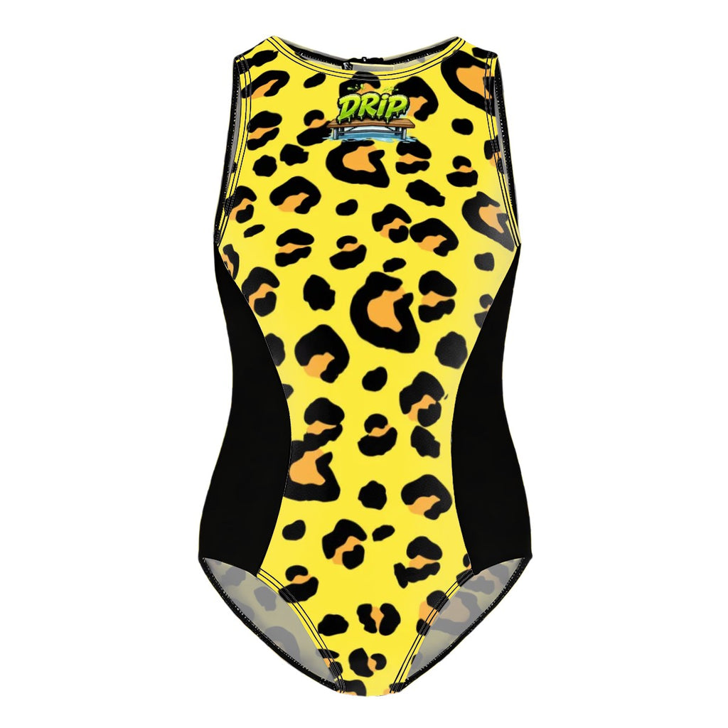 Girls One Piece Swimsuits - Drip Bench Leopard