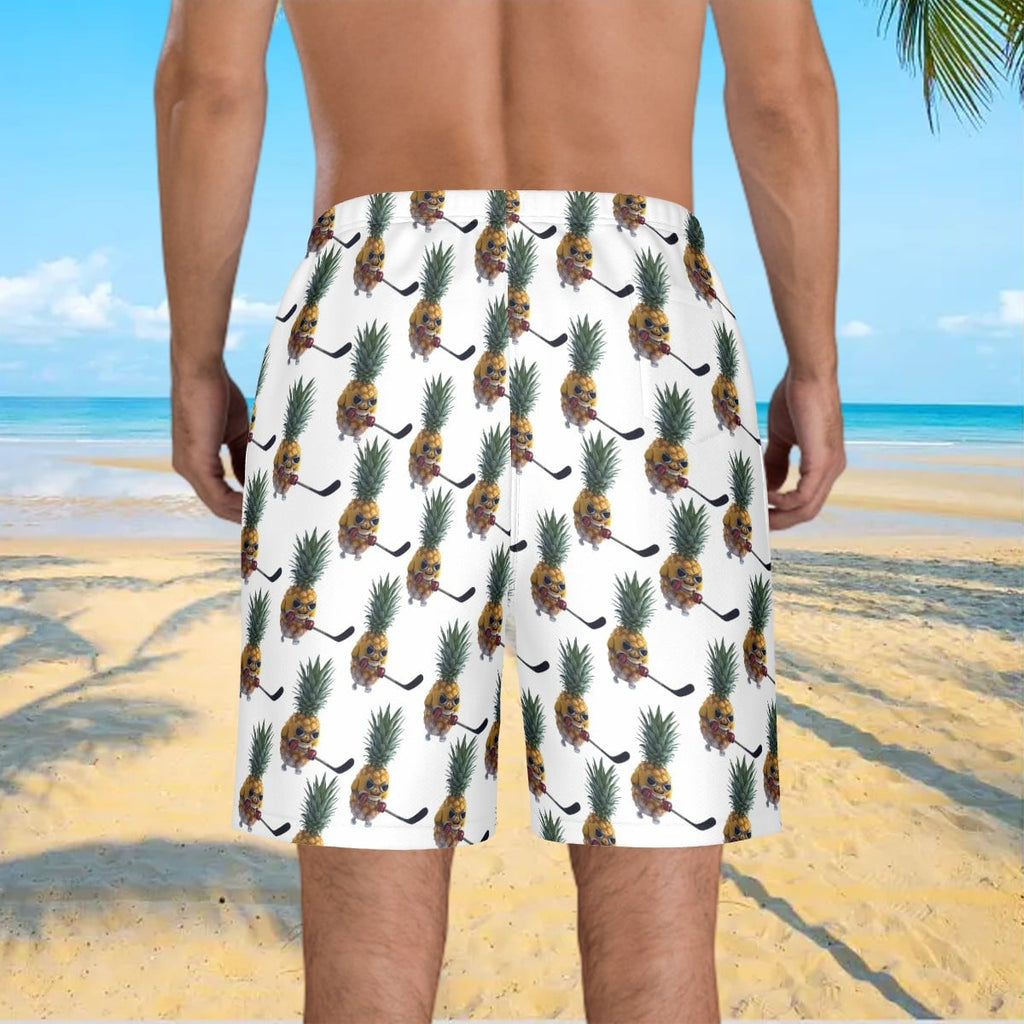 Men/Teen Swim Shorts - Piney Snipes White