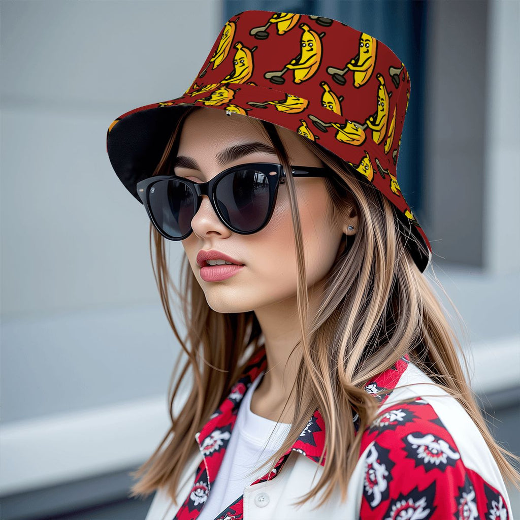 Drip Bucket Hat - Bananas for Hockey Classic Red