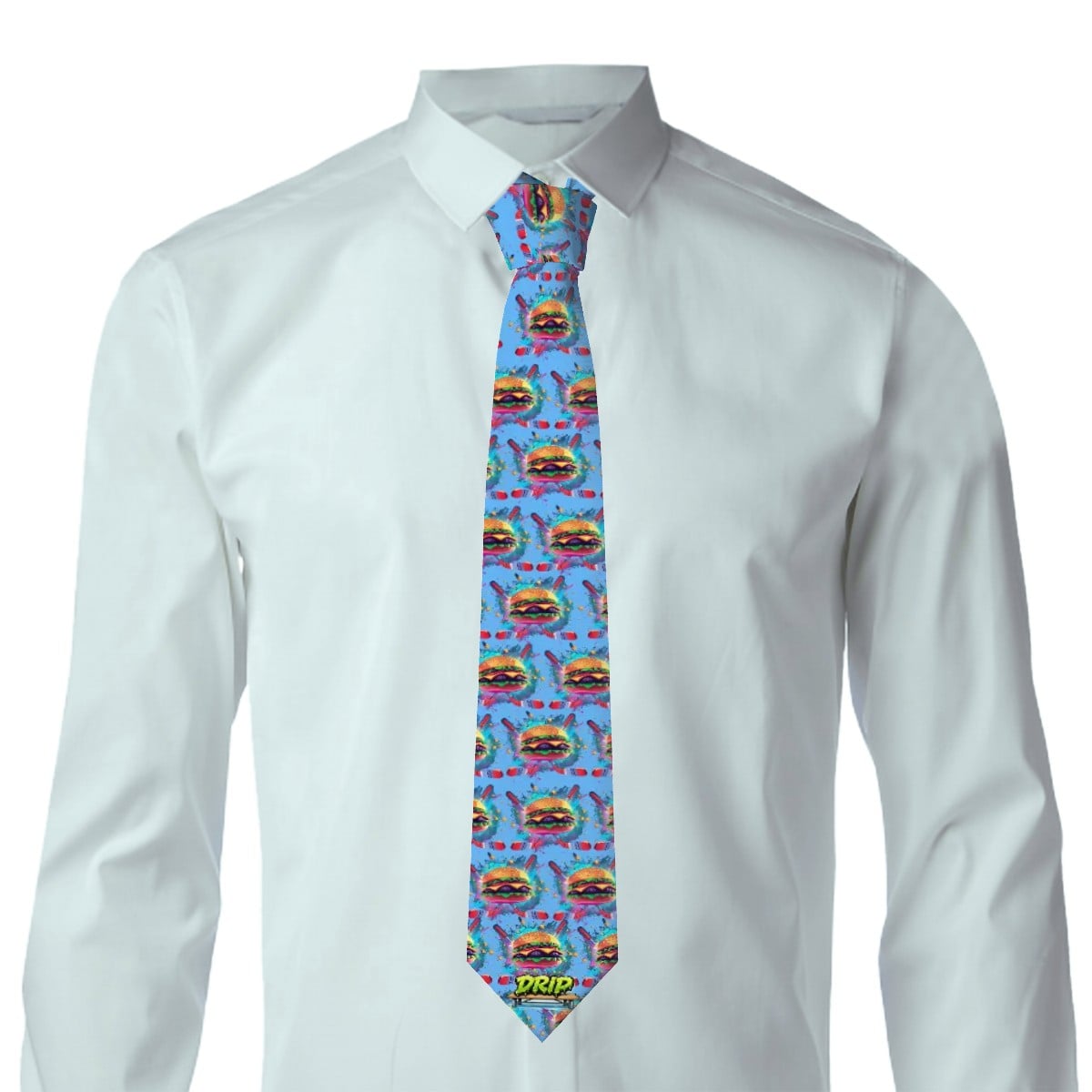 Game Day Tie - Cheeseburger and Hockey Sauce Blue
