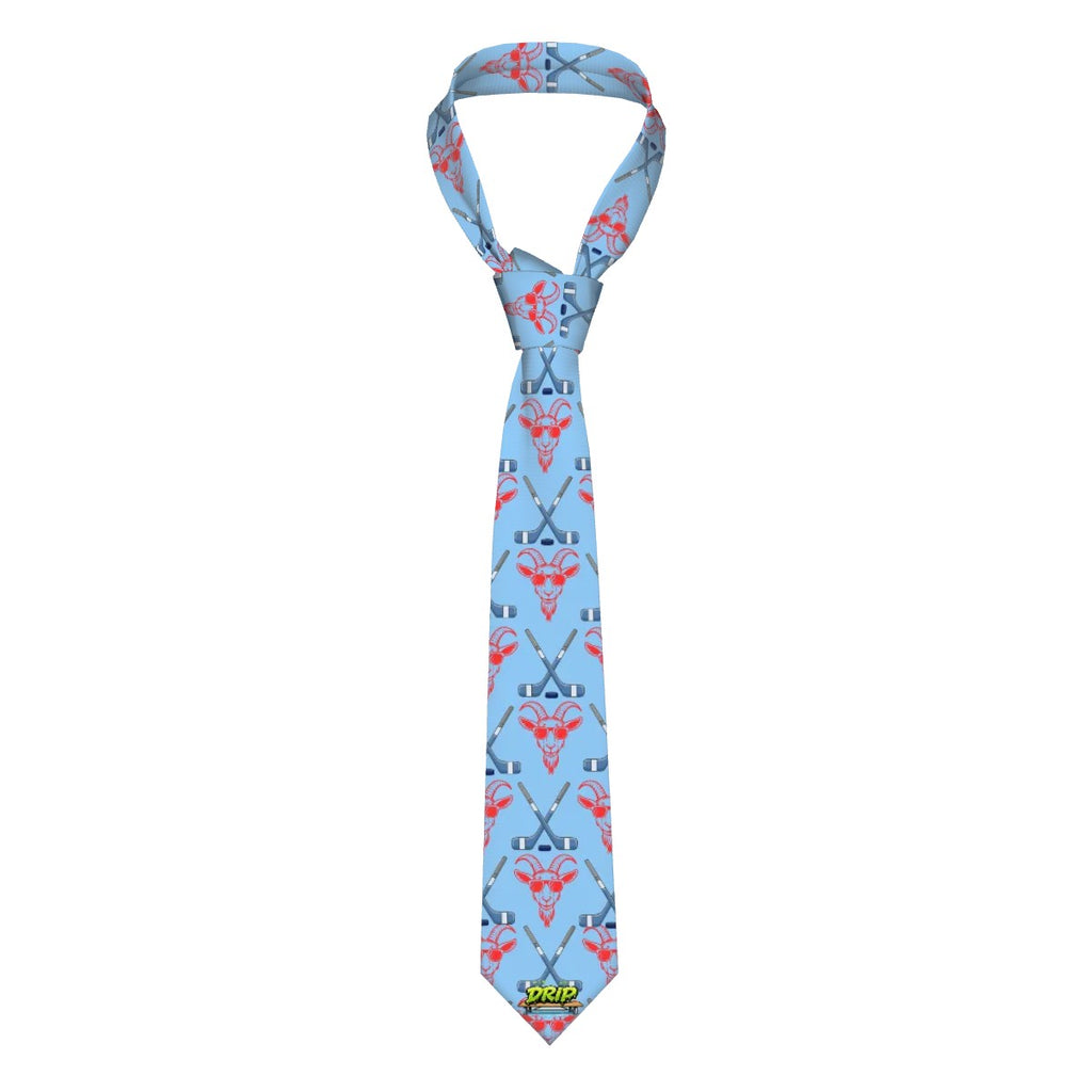Game Day Tie - Goated Hockey Blue