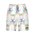 Men/Teen Swim Shorts - Lacrosse Rainbow Drip White