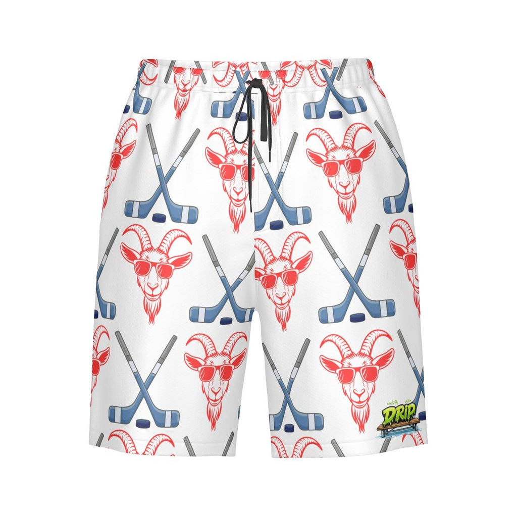 Men/Teen Swim Shorts - Goated Hockey White