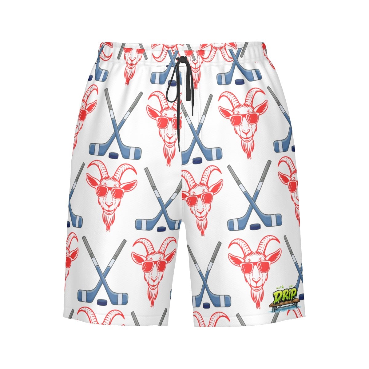 Men/Teen Swim Shorts - Goated Hockey White