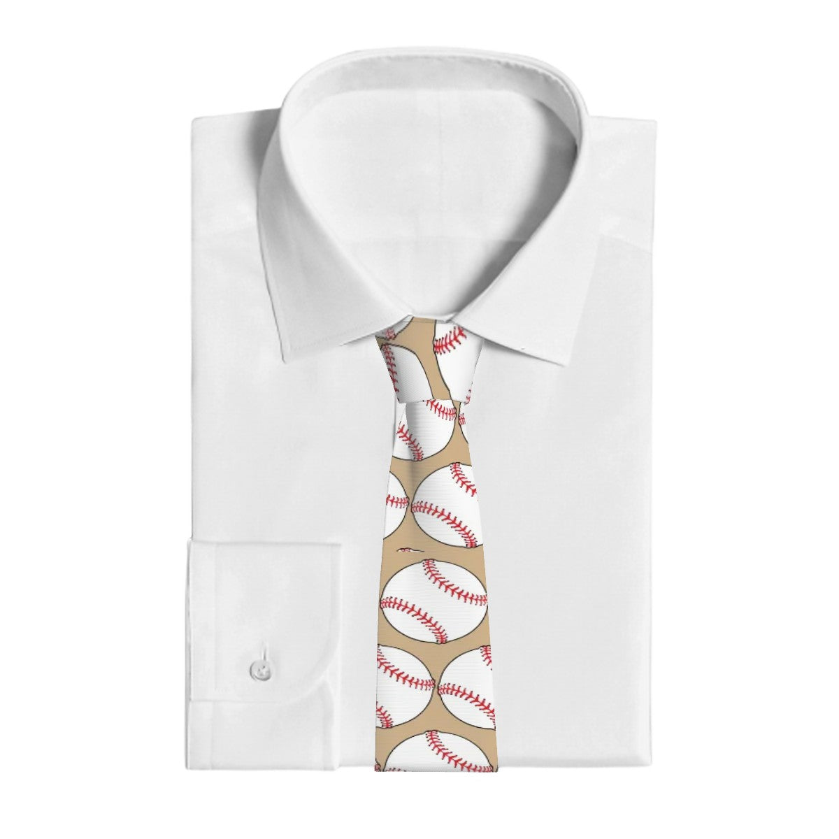 Game Day Tie - Baseballs Classic Tan