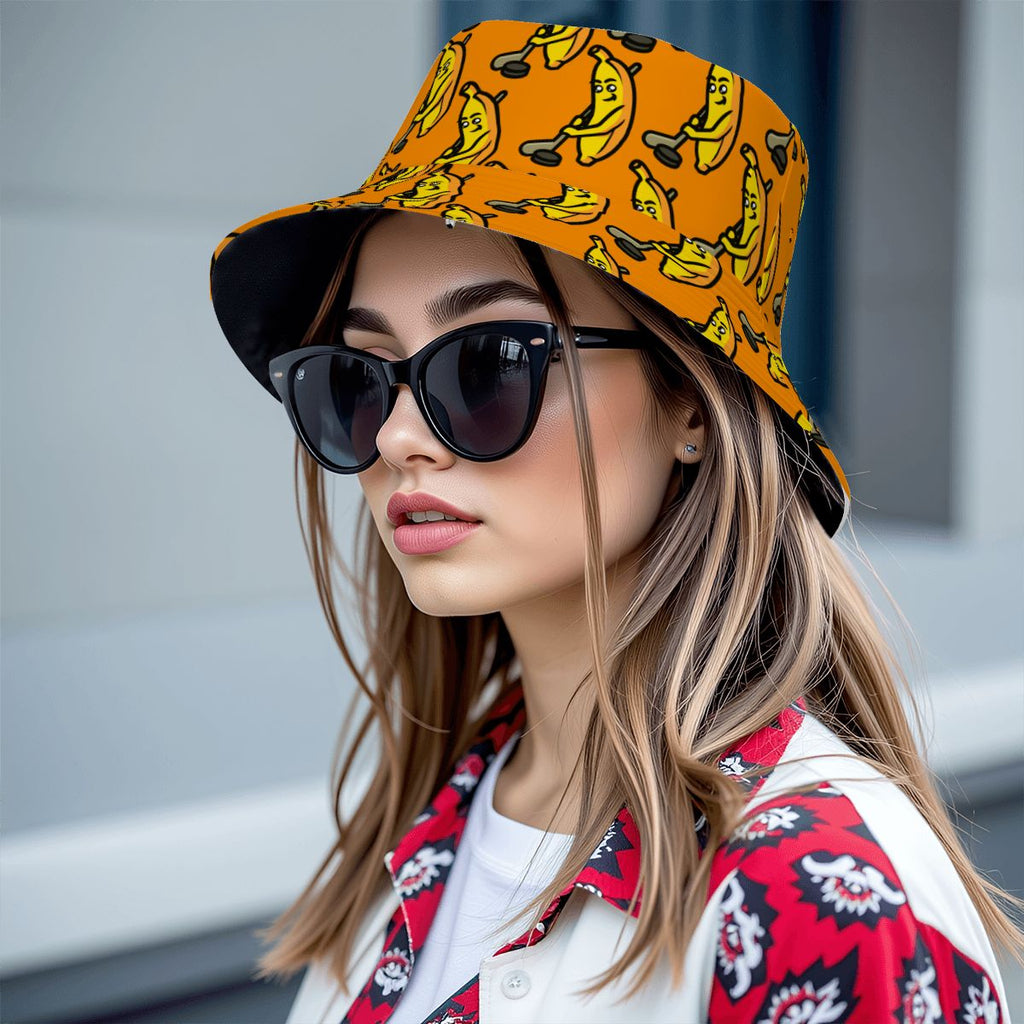 Drip Bucket Hat - Bananas for Hockey Orange