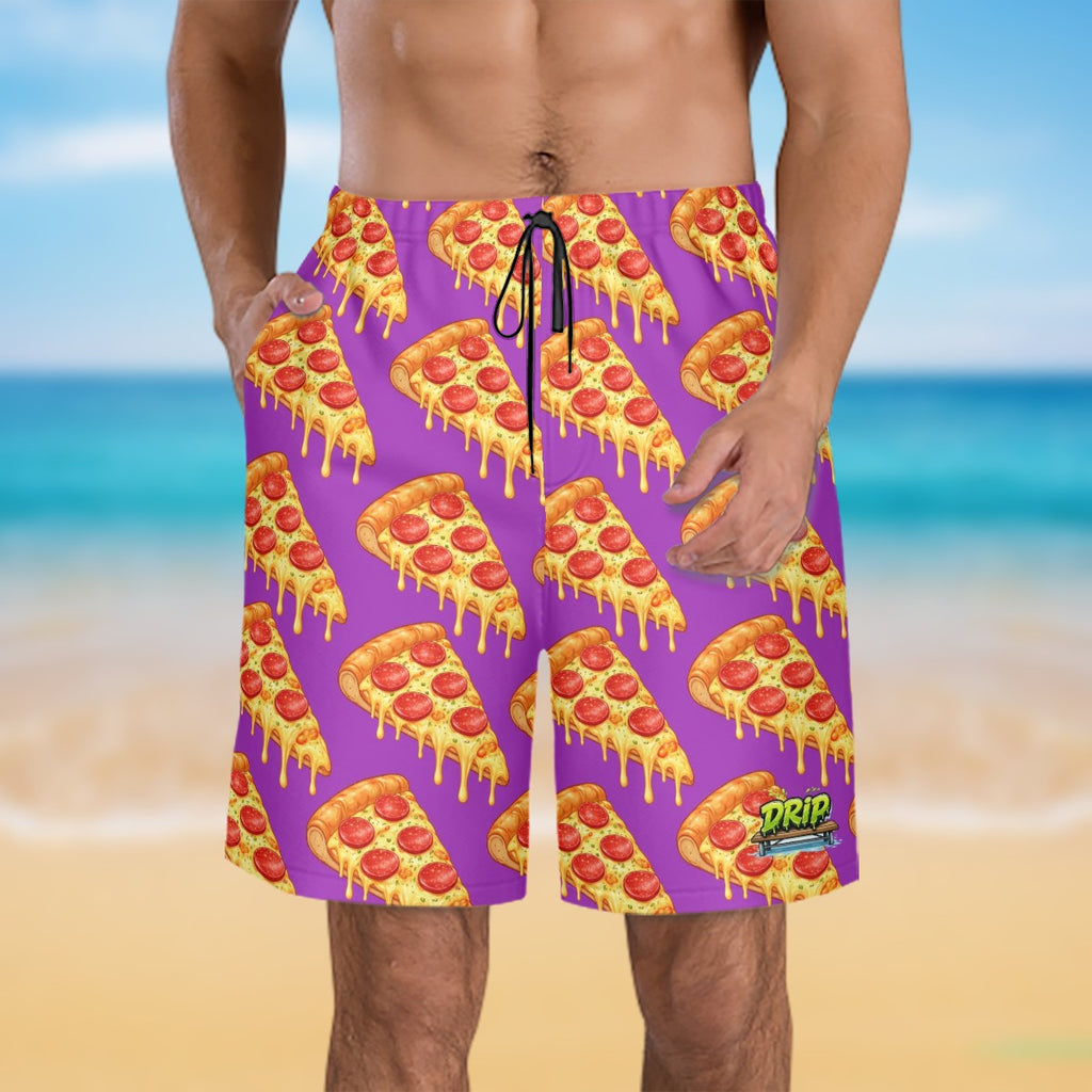 Men/Teen Swim Shorts - Pizza Purple