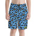 Youth Swim Shorts - Drip Bench Leopard Sky Blue