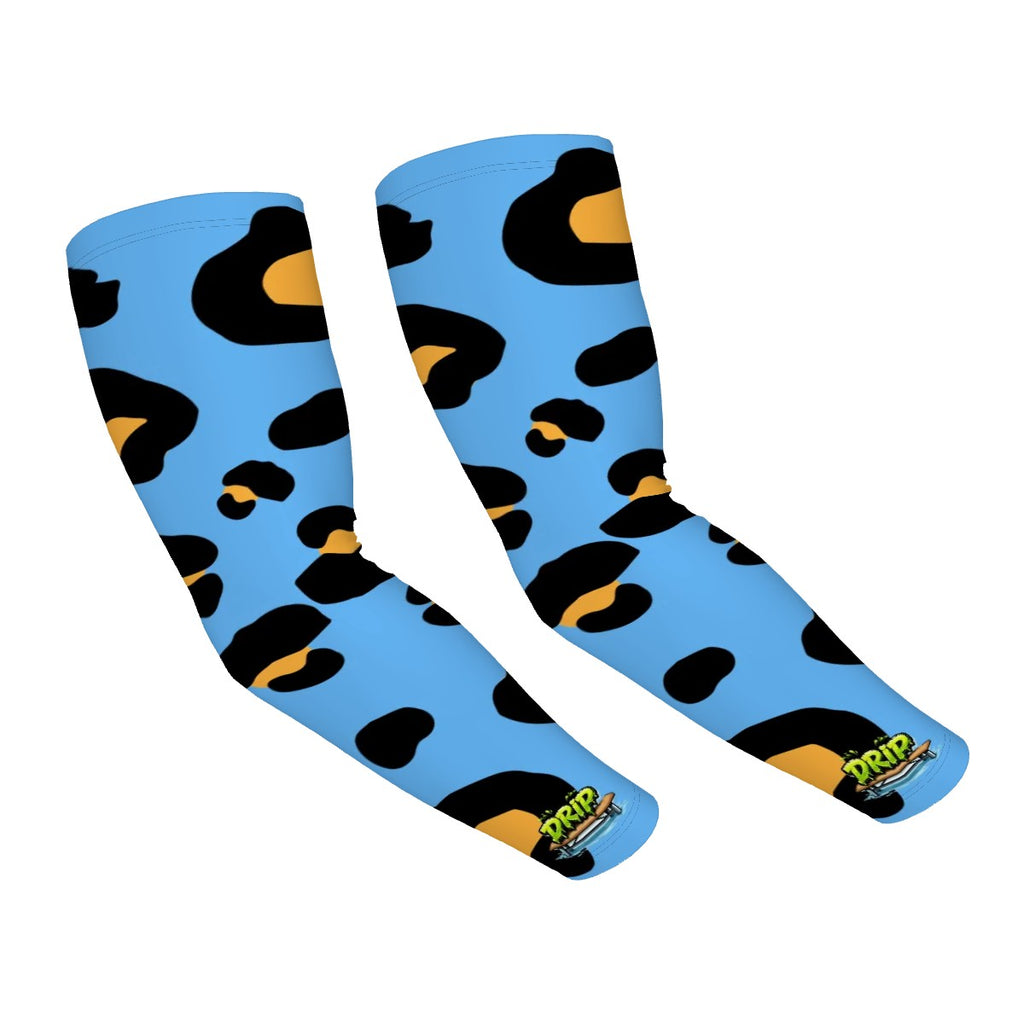 Drip Bench Performance Arm Sleeves - Drip Bench Leopard Sky Blue