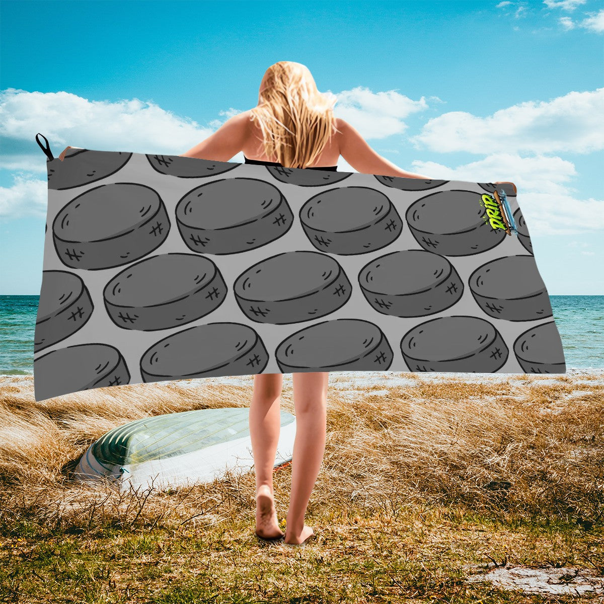 Drip Towel - Hockey Pucks Grey