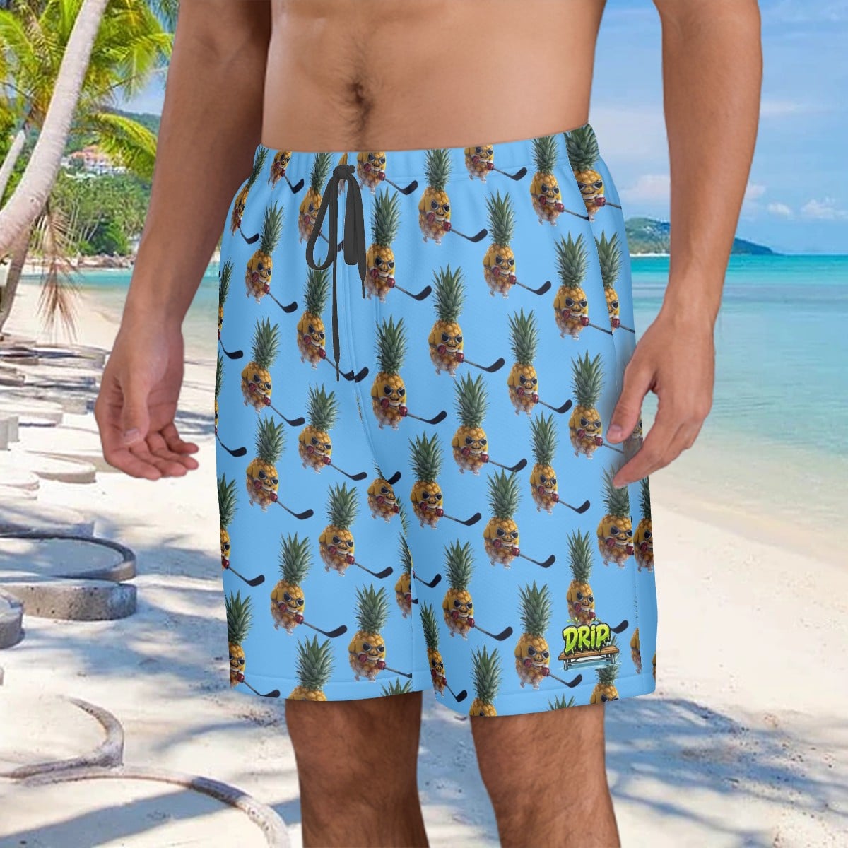 Men/Teen Swim Shorts - Piney Snipes Sky Blue